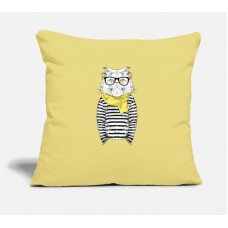 Bob The Coolest Cat Washed Yellow Pillow